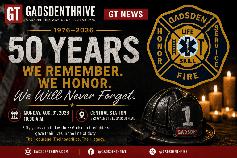 Fifty years ago today, three Gadsden firefighters died. The station still carries the chief’s name. Fifty years ago today, three Gadsden firefighters died. The station still carries the chief’s name.