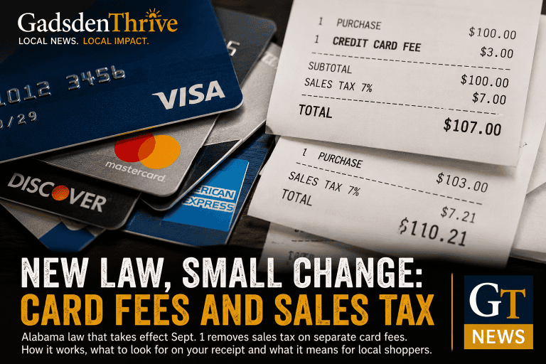 Starting today, that card fee on your receipt is not taxed. But only if the store lists it separately. Starting today, that card fee on your receipt is not taxed. But only if the store lists it separately.