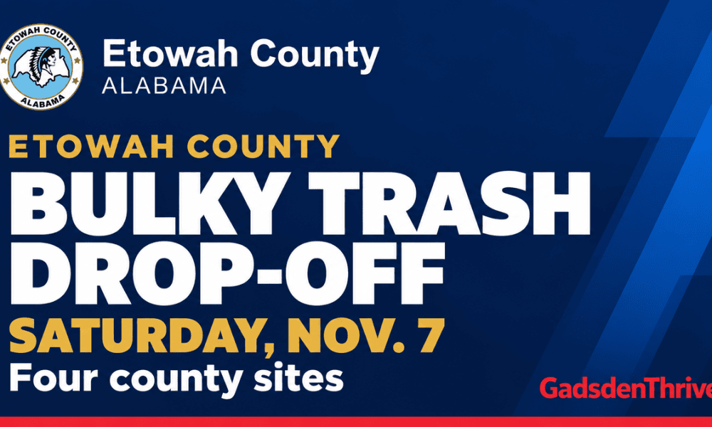Etowah County bulky trash drop-off set for Saturday, Nov. 7, at four sites